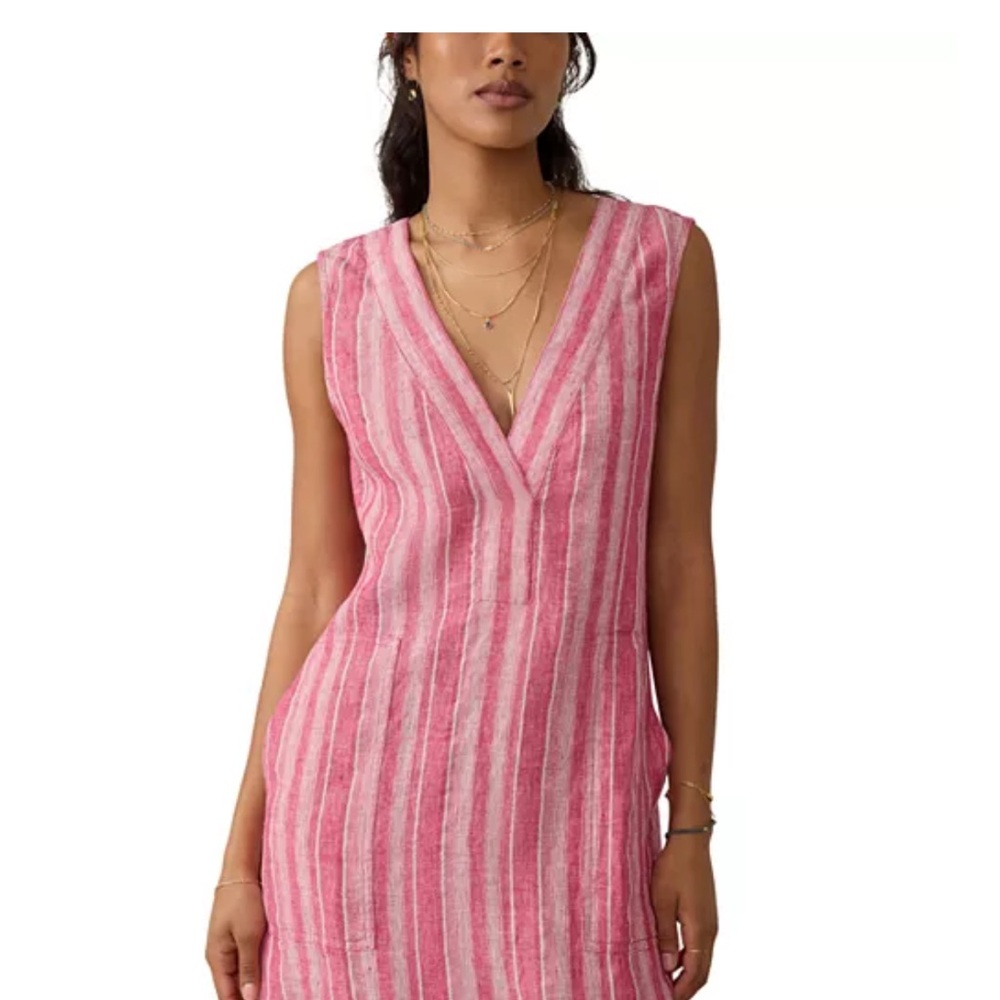 Pink Striped Women's mini dress